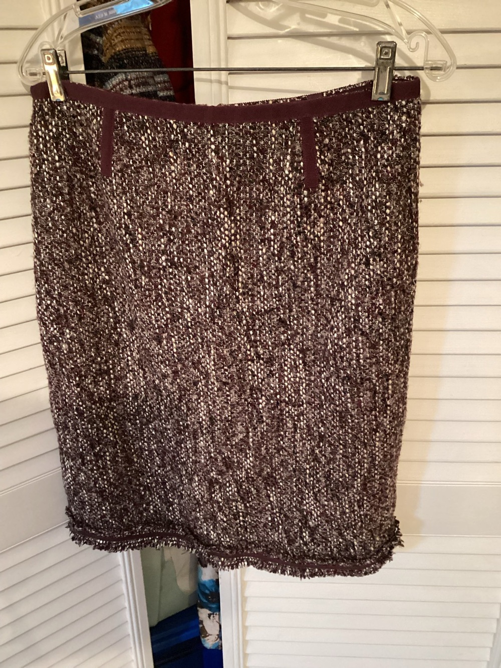 Talbots burgandy tweed pencil skirt, size 8